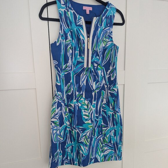 Lilly Pulitzer Penelope Shift Dress in 'Blue Crush Bamboo' - size 2 - Picture 2 of 6